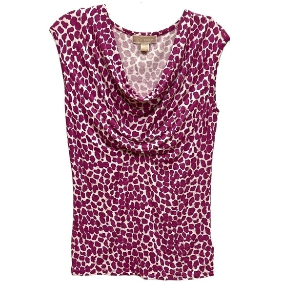 Michael Kors Womens Pink & White Animal Print Sleeveless Top, Size Small - Picture 1 of 13